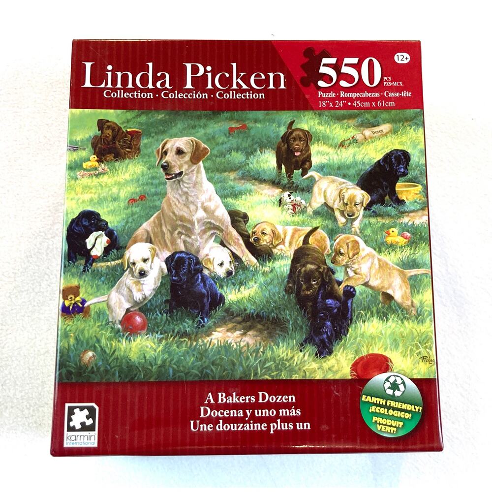 Linda Picken Puzzle Dogs A Bakers Dozen 550 Pcs Brand New NIB